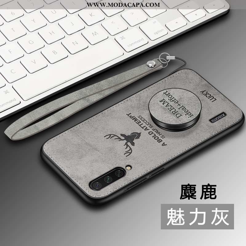 Capa Xiaomi Mi 9 Lite Protetoras Cinza Soft Couro Telemóvel Cases Antiqueda Baratos