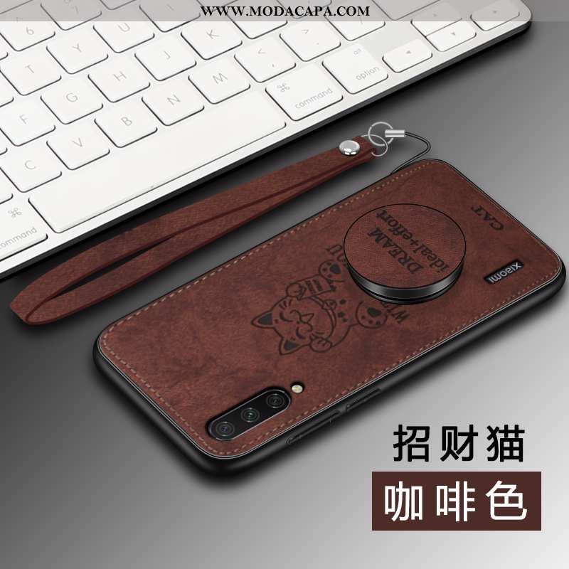 Capa Xiaomi Mi 9 Lite Protetoras Cinza Soft Couro Telemóvel Cases Antiqueda Baratos