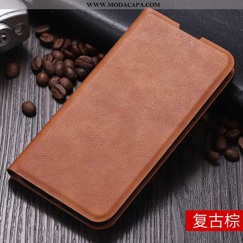 Capa Xiaomi Mi 9 Lite Slim Malha Couro Costume Protetoras Soft Marrom Baratos