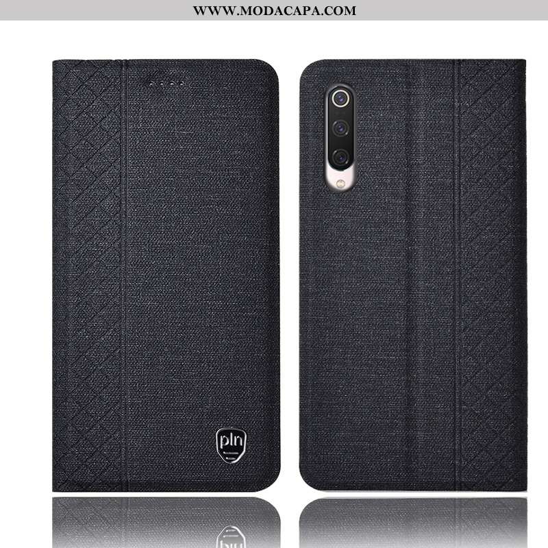 Capa Xiaomi Mi 9 Se Couro Protetoras Capas Completa Vermelho Pequena Linho Baratas