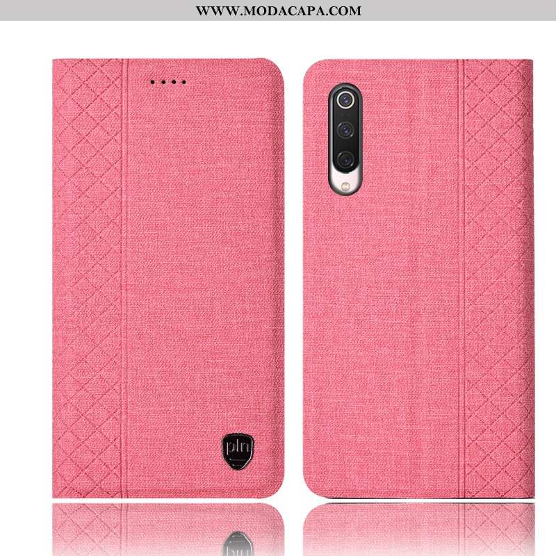 Capa Xiaomi Mi 9 Se Couro Protetoras Capas Completa Vermelho Pequena Linho Baratas