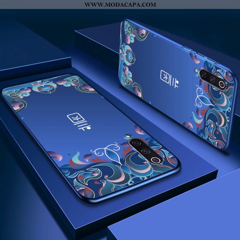 Capa Xiaomi Mi 9 Fosco Telemóvel Azul Protetoras Telinha Super Capas Promoção