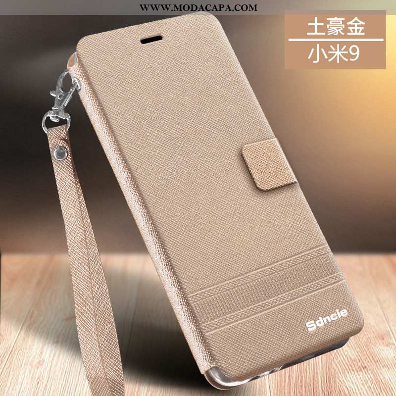 Capa Xiaomi Mi 9 Couro Pequena Completa Telemóvel Soft Tendencia Nova Promoção