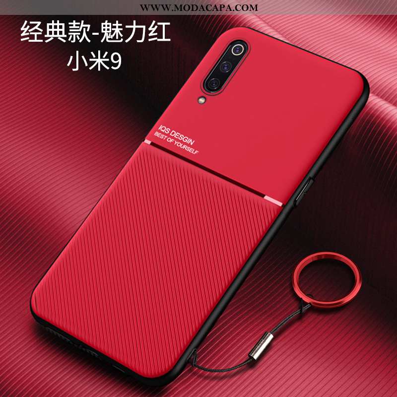 Capa Xiaomi Mi 9 Criativas Suporte Vermelho Minimalista Fosco Completa Protetoras Barato