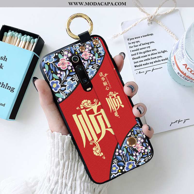 Capa Xiaomi Mi 9t Pro Silicone Cases Antiqueda Vintage Vermelho Midi Telemóvel Promoção