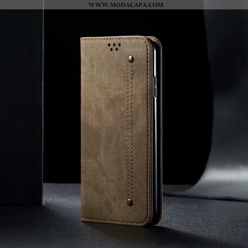 Capas Xiaomi Mi 9t Couro Imã Pequena Marrom Telemóvel Cover Baratas