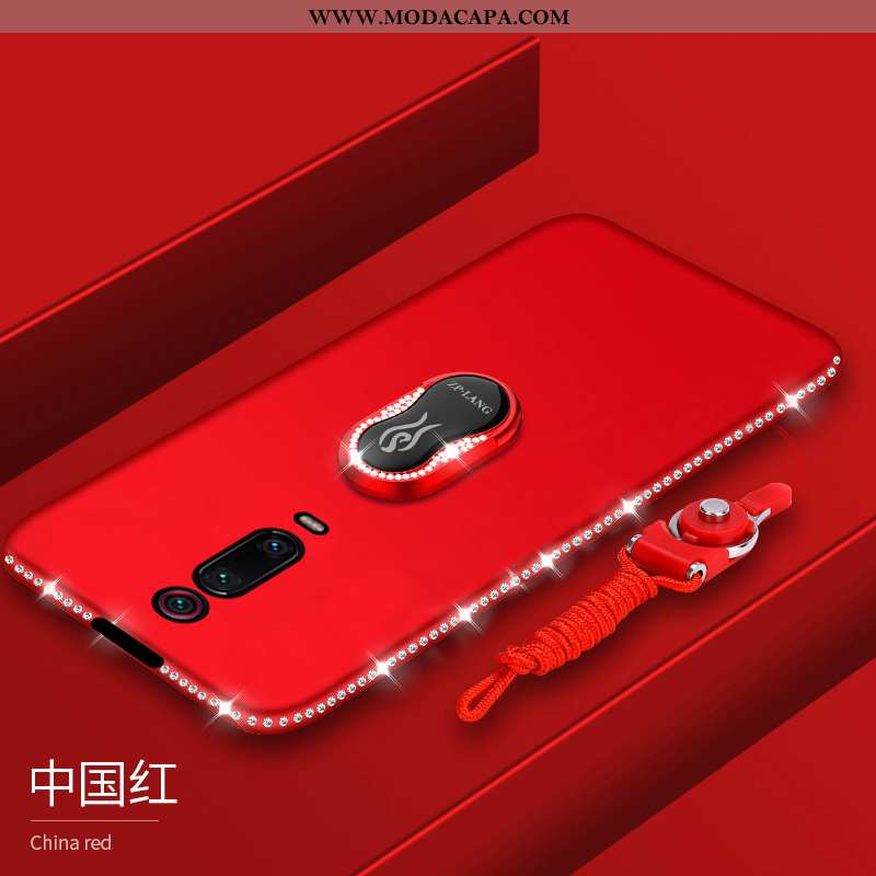 Capa Xiaomi Mi 9t Slim Grande Completa Antiqueda Soft Vermelho Telinha Promoção