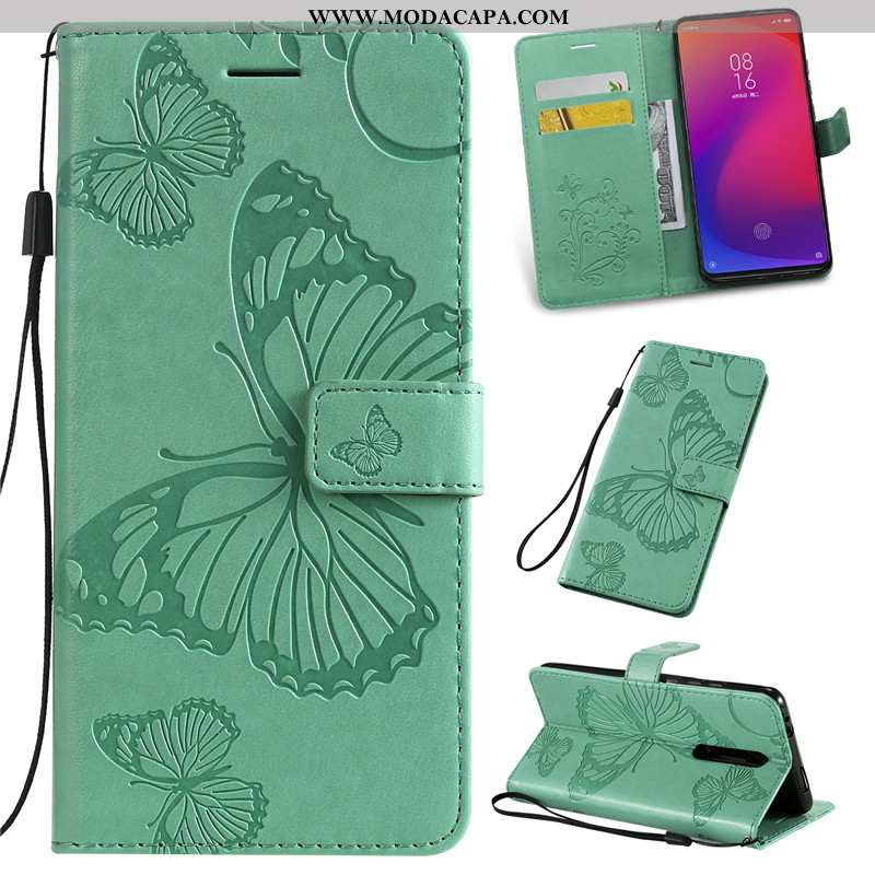 Capa Xiaomi Mi 9t Couro Pequena Telemóvel Roxa Protetoras Capas Completa Barato