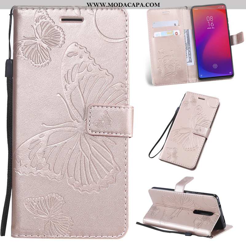 Capa Xiaomi Mi 9t Couro Pequena Telemóvel Roxa Protetoras Capas Completa Barato