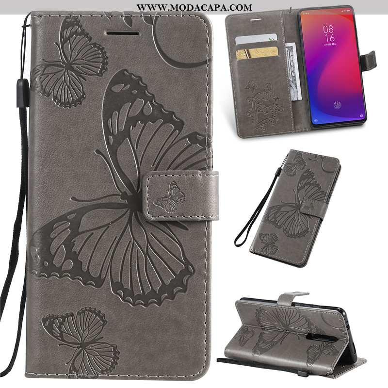 Capa Xiaomi Mi 9t Couro Pequena Telemóvel Roxa Protetoras Capas Completa Barato