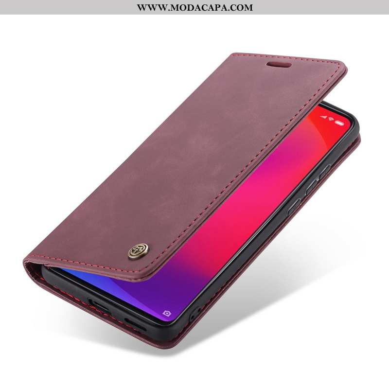 Capa Xiaomi Mi 9t Couro Cases Capas Telemóvel Telinha Cor De Vinho Cover Comprar