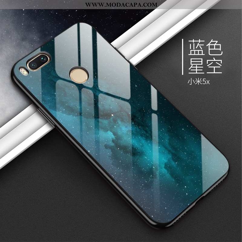 Capa Xiaomi Mi A1 Silicone Vidro Frente Gradiente Cases Preto Soft Venda