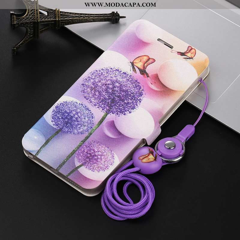 Capa Xiaomi Mi A1 Couro Slim Tendencia Roxa Super Cases Antiqueda Venda