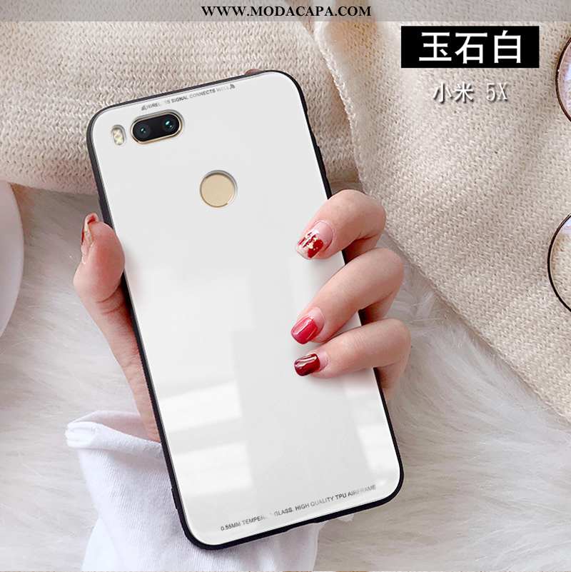 Capas Xiaomi Mi A1 Personalizado Telemóvel Vidro Branco Telinha Antiqueda Online