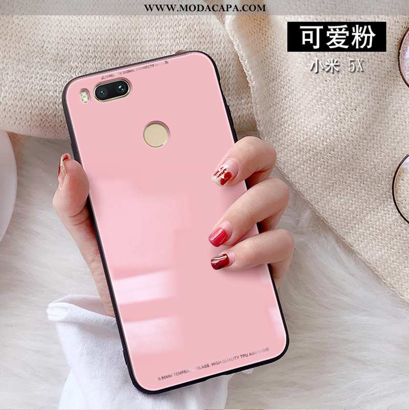 Capas Xiaomi Mi A1 Personalizado Telemóvel Vidro Branco Telinha Antiqueda Online