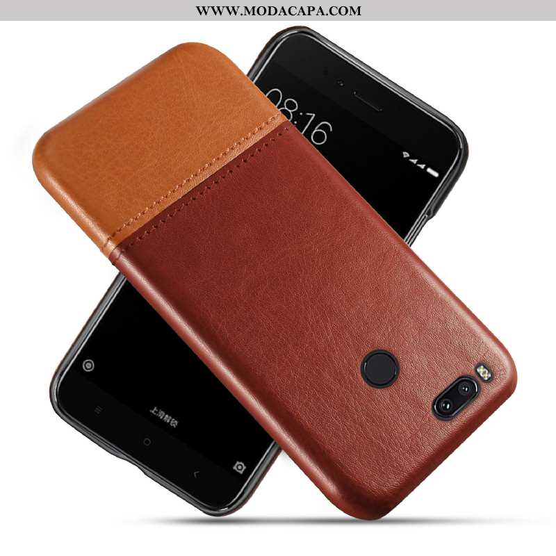 Capa Xiaomi Mi A1 Couro Business Resistente Capas Antiqueda Telemóvel Vintage Baratas