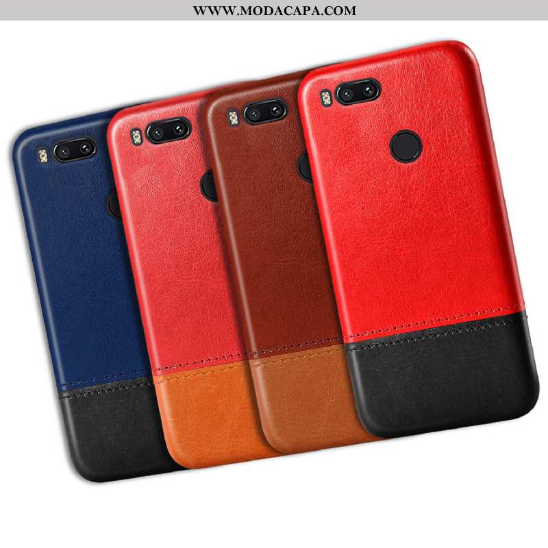 Capa Xiaomi Mi A1 Couro Business Resistente Capas Antiqueda Telemóvel Vintage Baratas