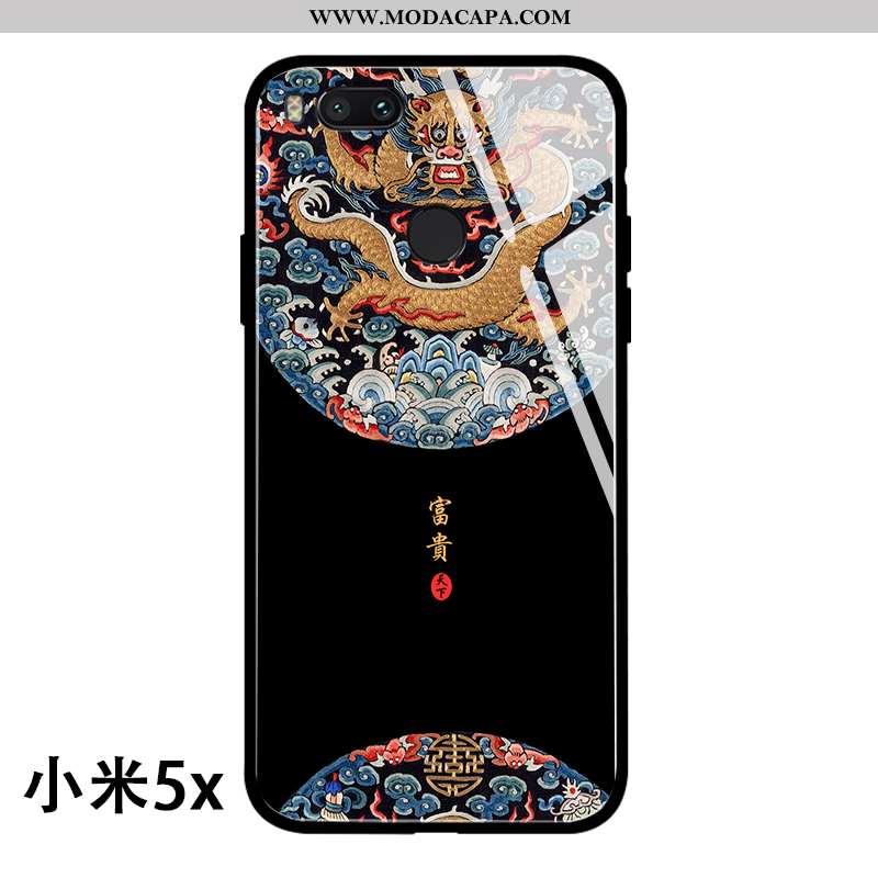 Capa Xiaomi Mi A1 Personalizada Preto Capas Telinha Criativas Telemóvel Florais Baratas
