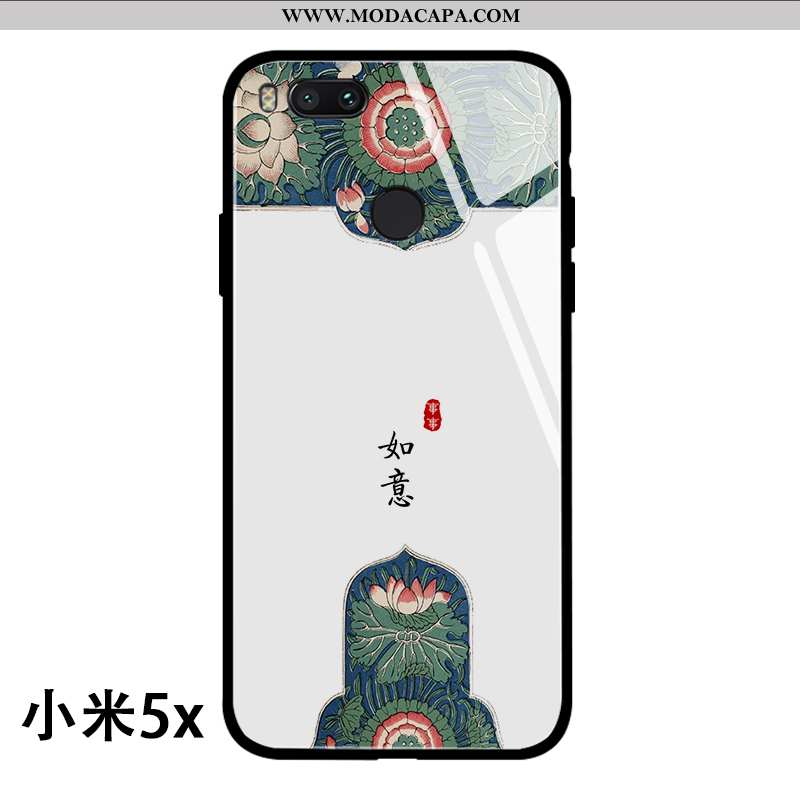 Capa Xiaomi Mi A1 Personalizada Preto Capas Telinha Criativas Telemóvel Florais Baratas
