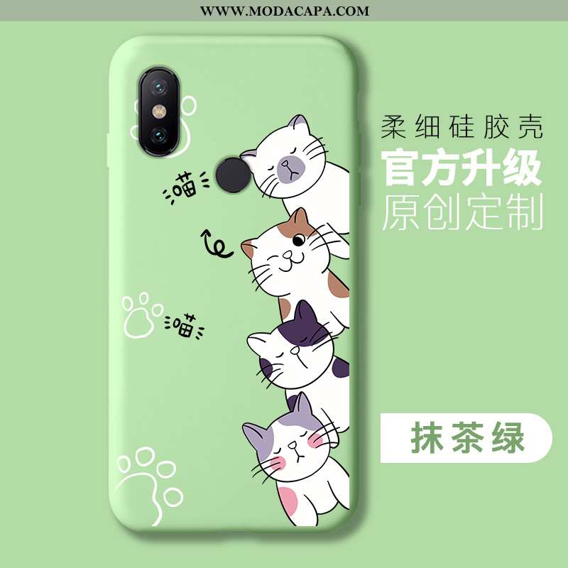 Capa Xiaomi Mi A2 Lite Soft Fofas Protetoras Desenho Animado Cases Completa Verde Promoção