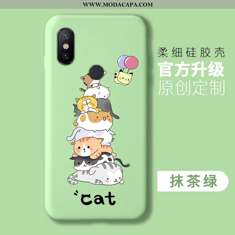 Capa Xiaomi Mi A2 Lite Soft Fofas Protetoras Desenho Animado Cases Completa Verde Promoção