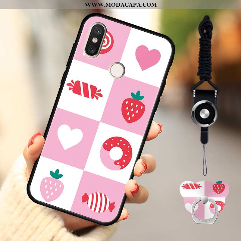 Capas Xiaomi Mi A2 Lite Moda Rosa Soft Fofas Malha Telemóvel Venda