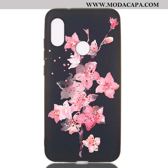 Capa Xiaomi Mi A2 Lite Fosco Vermelho Cases Desenho Animado Preto Capas Completa Online