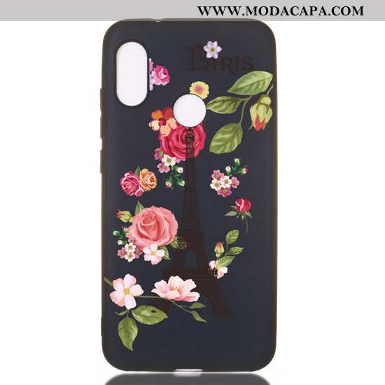 Capa Xiaomi Mi A2 Lite Fosco Vermelho Cases Desenho Animado Preto Capas Completa Online