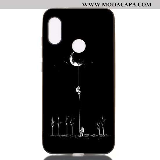 Capa Xiaomi Mi A2 Lite Fosco Vermelho Cases Desenho Animado Preto Capas Completa Online