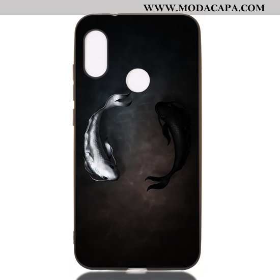 Capa Xiaomi Mi A2 Lite Fosco Vermelho Cases Desenho Animado Preto Capas Completa Online