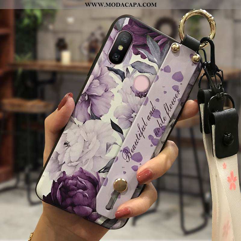 Capas Xiaomi Mi A2 Lite Soft Floral Telemóvel Vermelho Protetoras Series Cases Venda