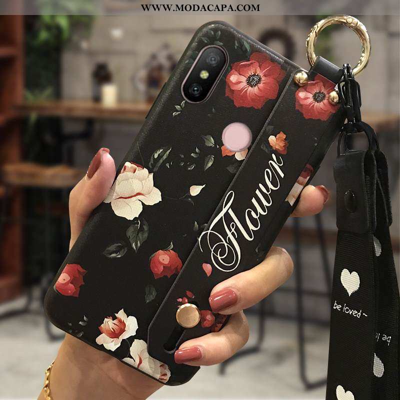 Capas Xiaomi Mi A2 Lite Soft Floral Telemóvel Vermelho Protetoras Series Cases Venda