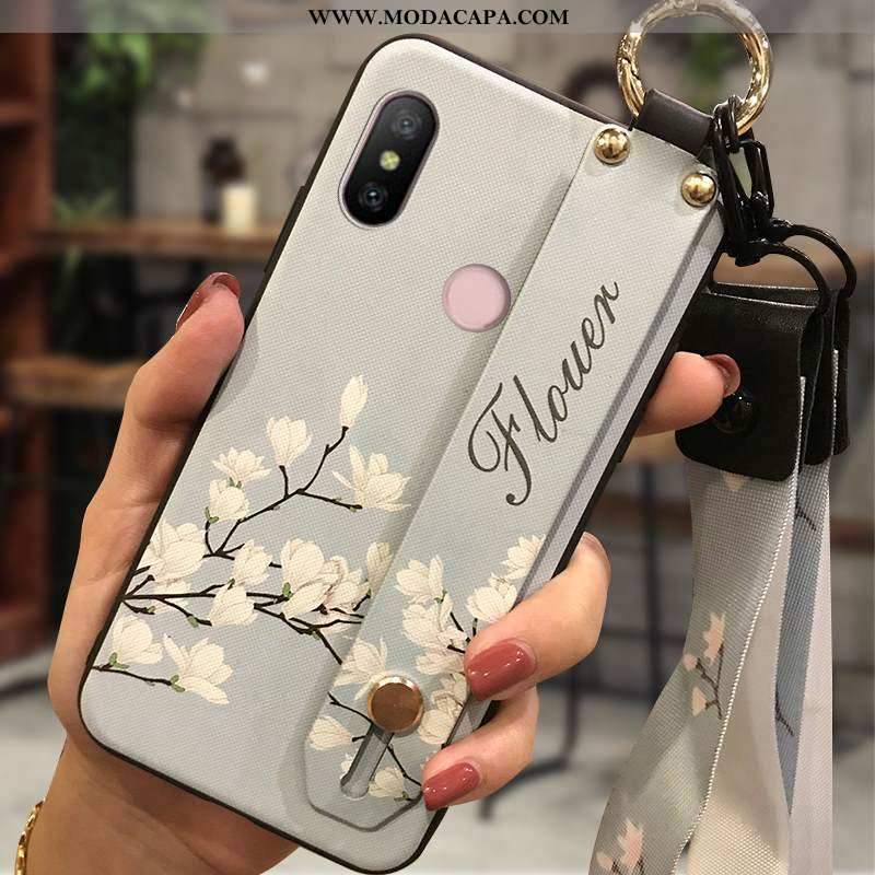 Capas Xiaomi Mi A2 Lite Soft Floral Telemóvel Vermelho Protetoras Series Cases Venda