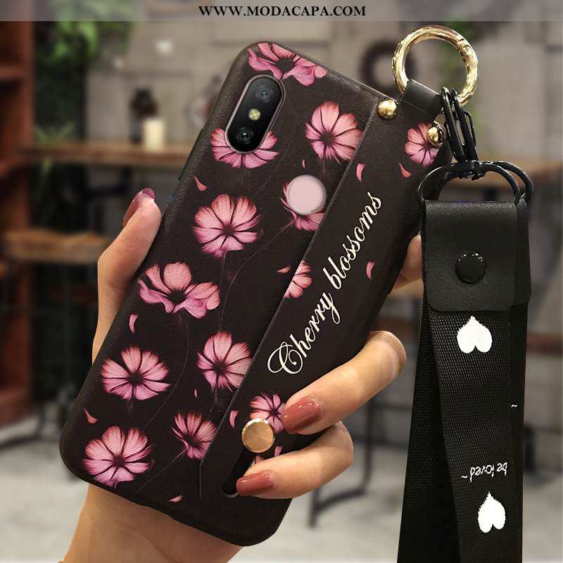 Capas Xiaomi Mi A2 Lite Soft Floral Telemóvel Vermelho Protetoras Series Cases Venda