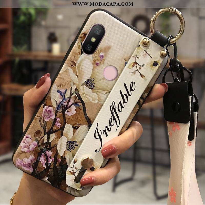 Capas Xiaomi Mi A2 Lite Soft Floral Telemóvel Vermelho Protetoras Series Cases Venda