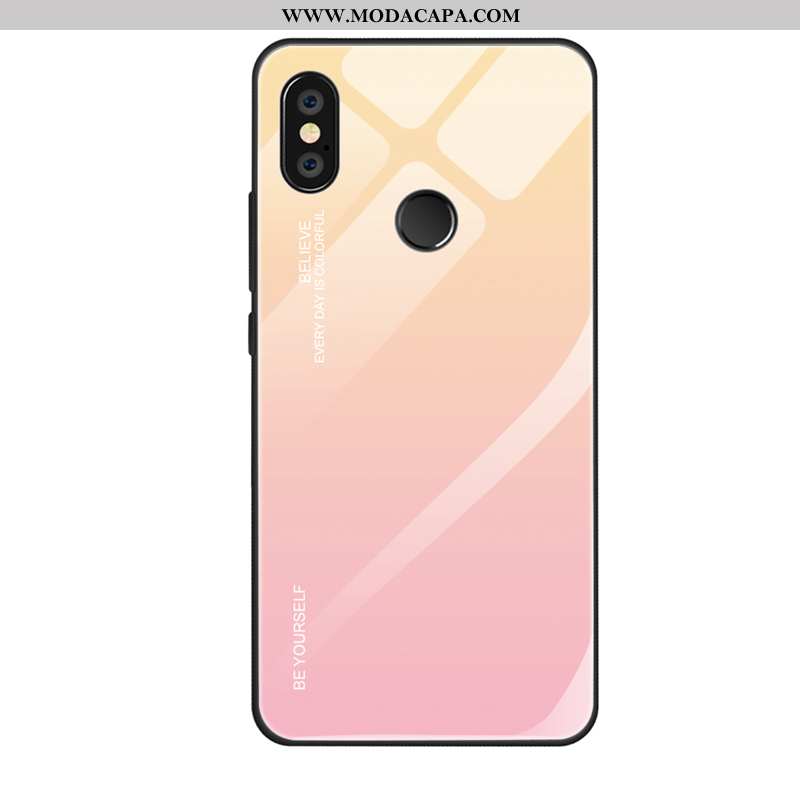 Capas Xiaomi Mi A2 Lite Tendencia Telemóvel Frente Completa Pequena Vidro Silicone Baratos