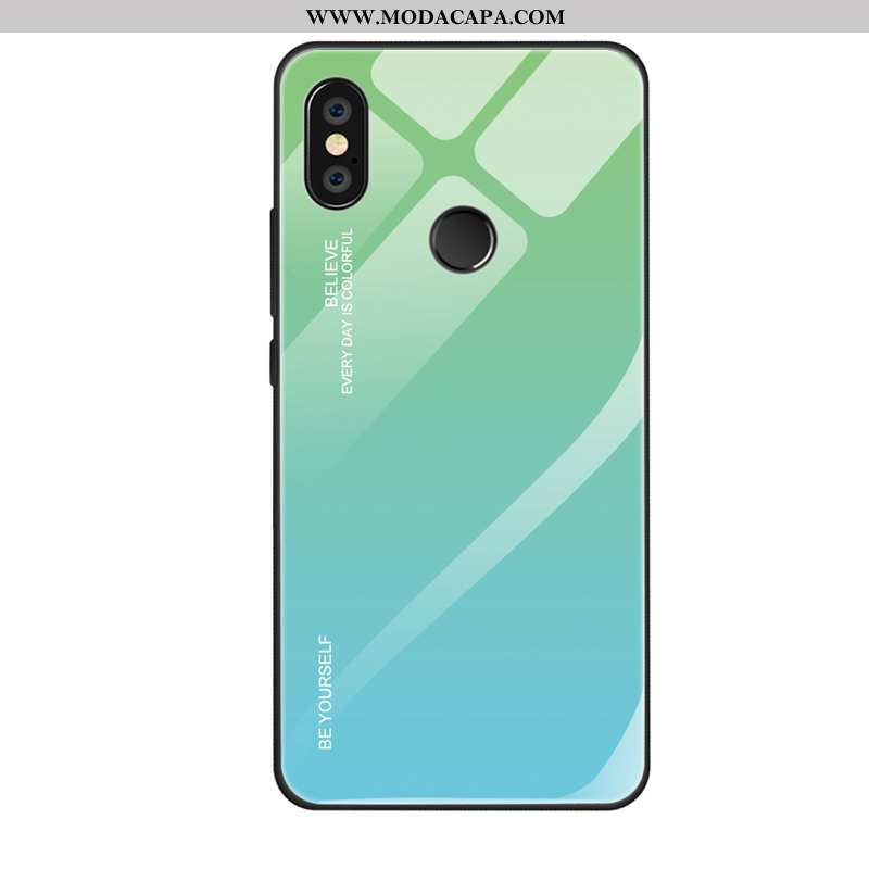 Capas Xiaomi Mi A2 Lite Tendencia Telemóvel Frente Completa Pequena Vidro Silicone Baratos