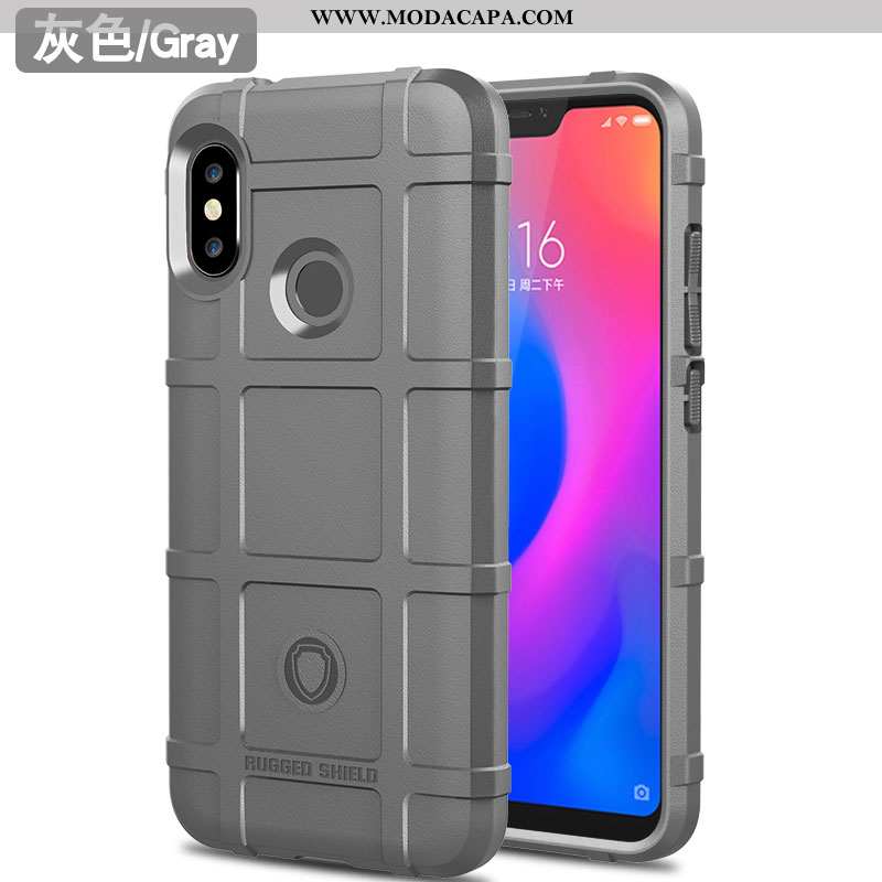 Capa Xiaomi Mi A2 Lite Luxo Silicone Soft Marrom Tendencia Antiderrapante Pequena Venda