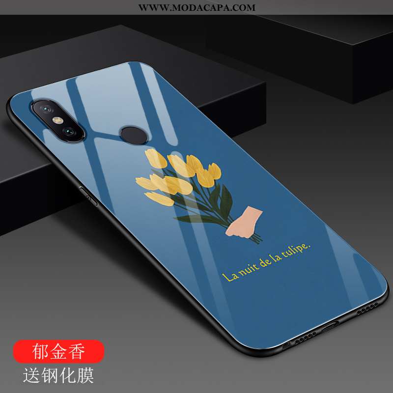 Capas Xiaomi Mi A2 Lite Vidro Vermelho Personalizada Estiloso Azul Protetoras Telemóvel Online