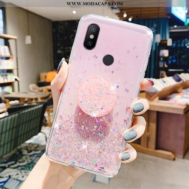 Capas Xiaomi Mi A2 Estilosas Rosa Cola Casaco Malha Soft Telinha Venda