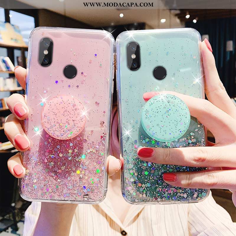 Capas Xiaomi Mi A2 Estilosas Rosa Cola Casaco Malha Soft Telinha Venda