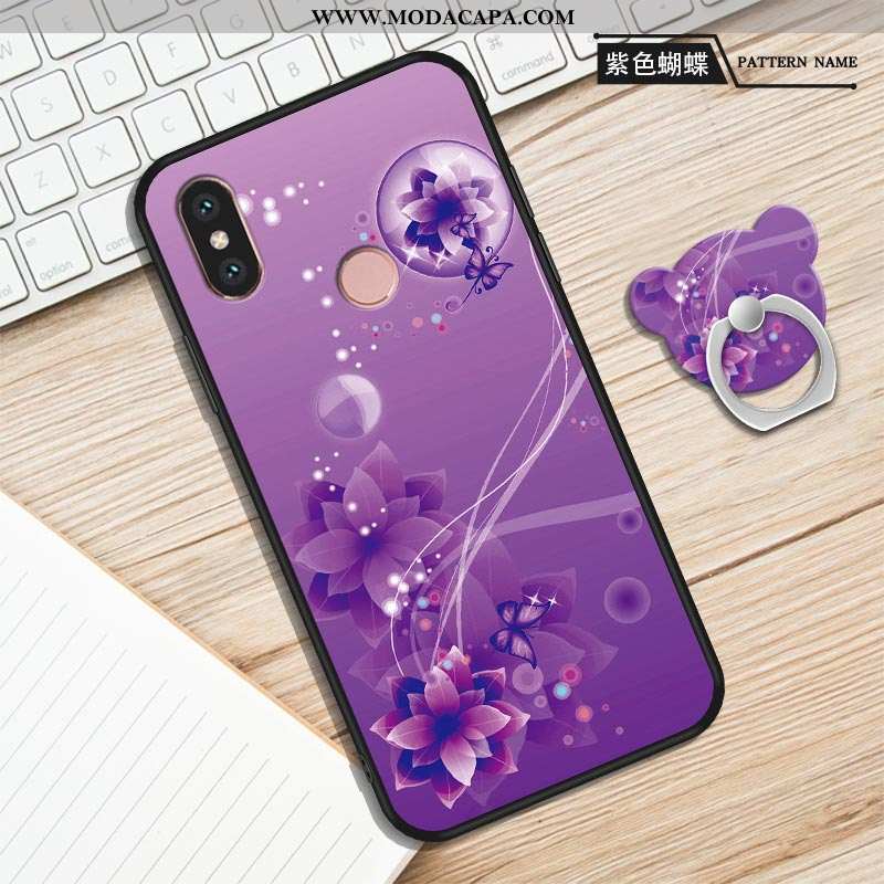 Capa Xiaomi Mi A2 Silicone Telemóvel Personalizado Telinha Soft Completa Roxa Baratas