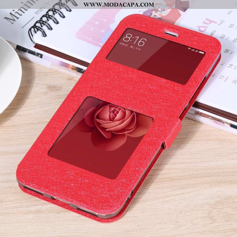 Capas Xiaomi Mi A2 Silicone Completa Cases Telemóvel Vermelho Cover Baratos