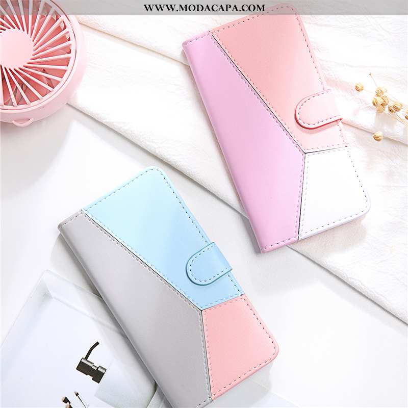 Capas Xiaomi Mi A2 Couro Cases Telemóvel Cover Colorblock Telinha Promoção