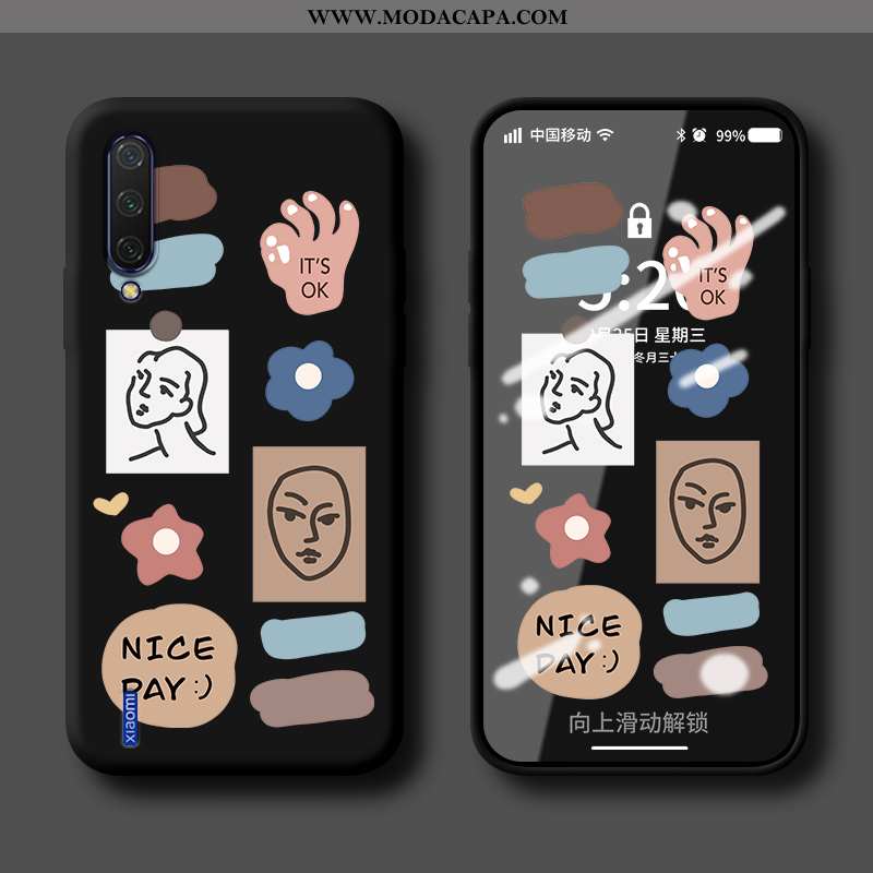 Capas Xiaomi Mi A3 Silicone Estiloso Personalizada Telinha Verde Telemóvel Criativas Baratas