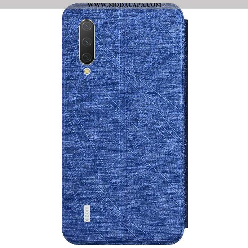 Capas Xiaomi Mi A3 Carteira Telemóvel Protetoras Pequena Soft Antiqueda Azul Venda