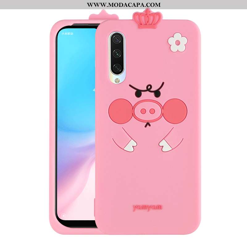 Capa Xiaomi Mi A3 Silicone Costume Malha Telemóvel Capas Fofas Amarela Promoção