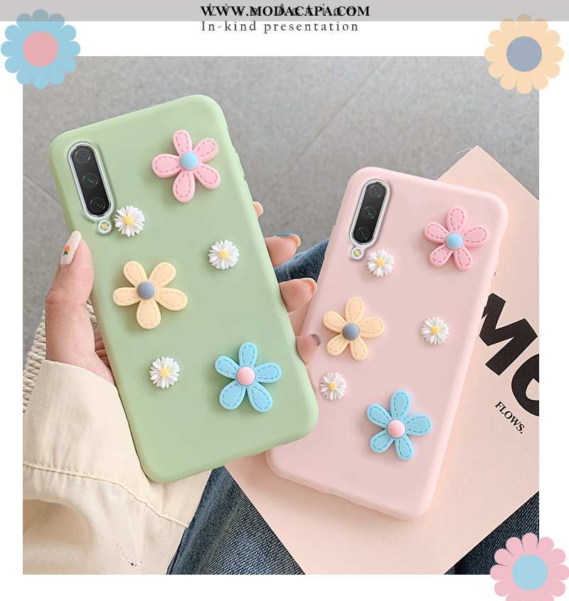 Capa Xiaomi Mi A3 Silicone Capas Cases Floridas Telinha Telemóvel Antiqueda Comprar