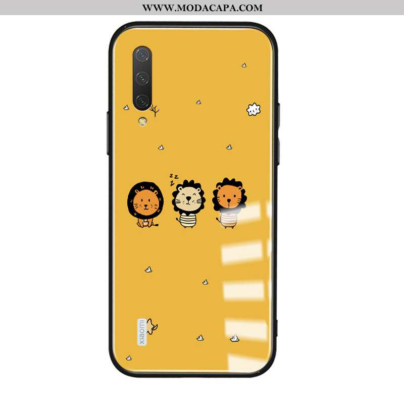 Capa Xiaomi Mi A3 Vidro Amarela Completa Desenho Animado Protetoras Bonitos Pequena Venda