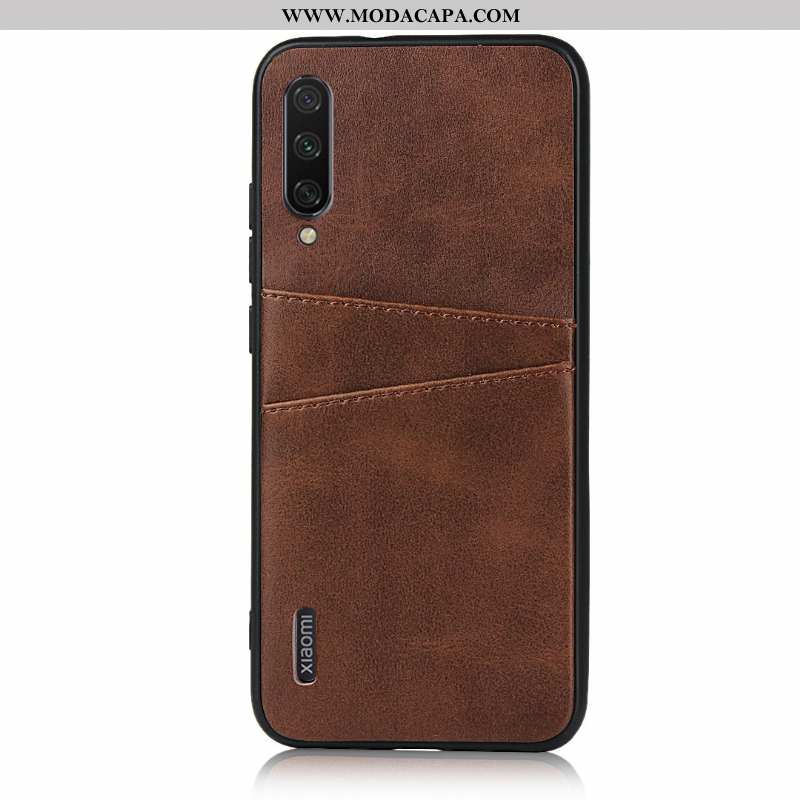 Capa Xiaomi Mi A3 Couro Simples Antiqueda Business Capas Preto Cases Barato